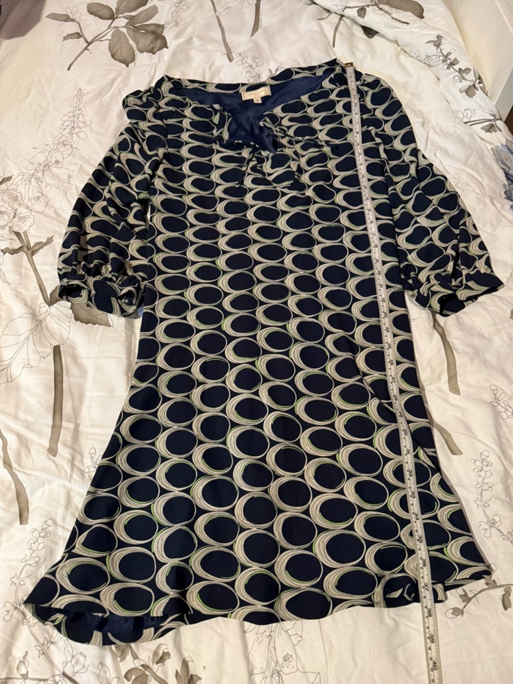 Anthropologie Moulinette Souers Navy & Cream Geometric Shift Dress Tunic